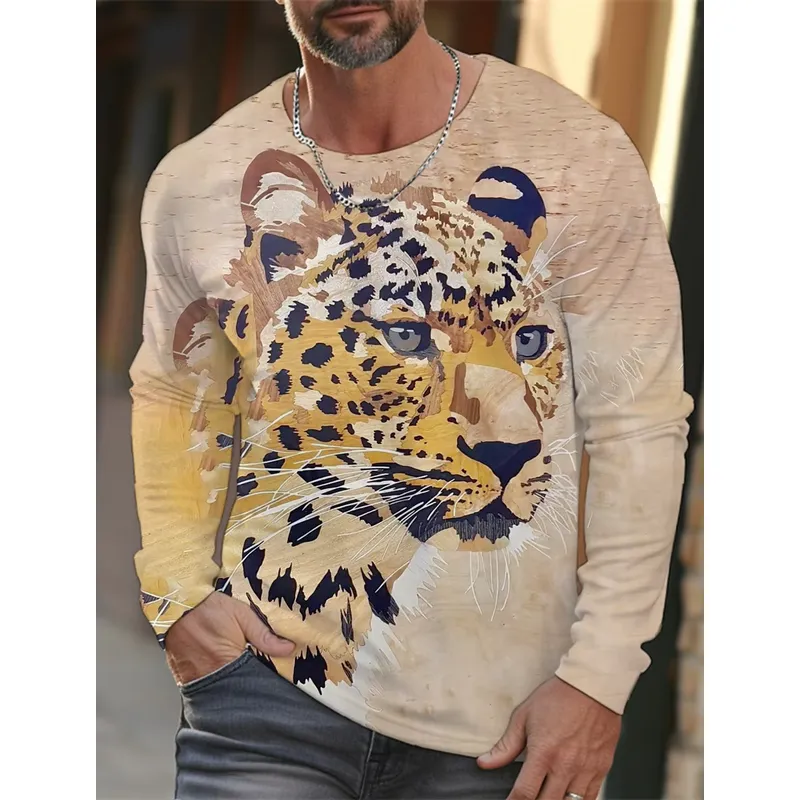 Mens Fashion Clothes - Camiseta Masculina Casual de Manga Longa