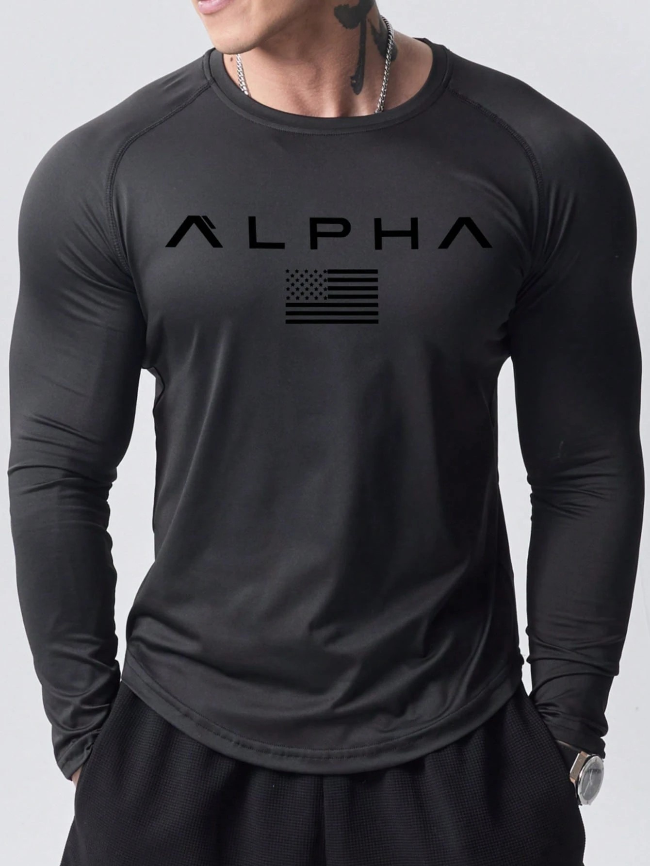 Mens Fashion Clothes - Nova Camiseta Masculina de Manga Longa