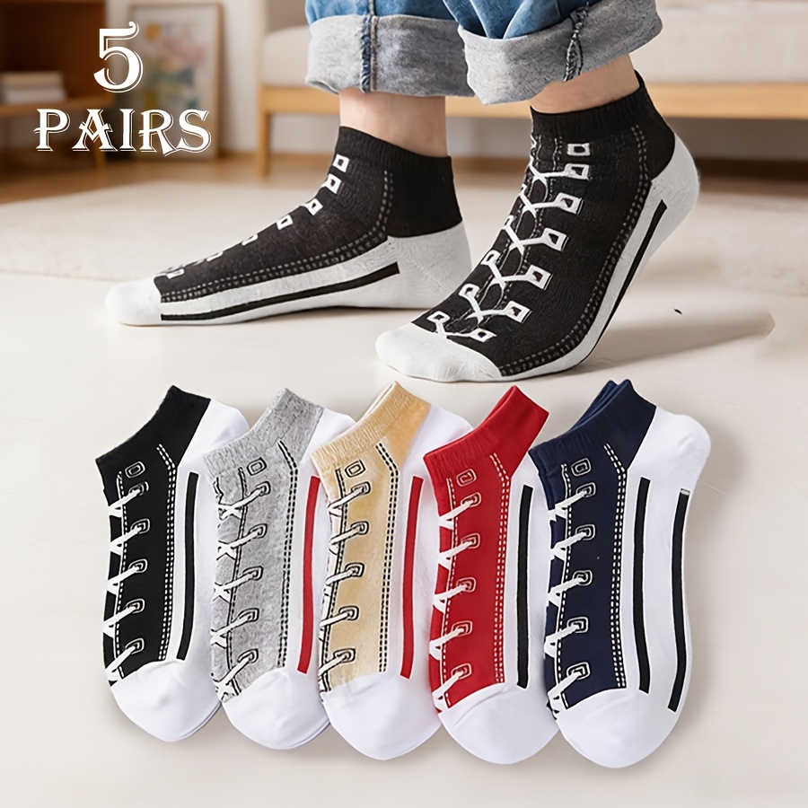 Socks Ankle Men - 5 Pares de Meias Invisíveis de