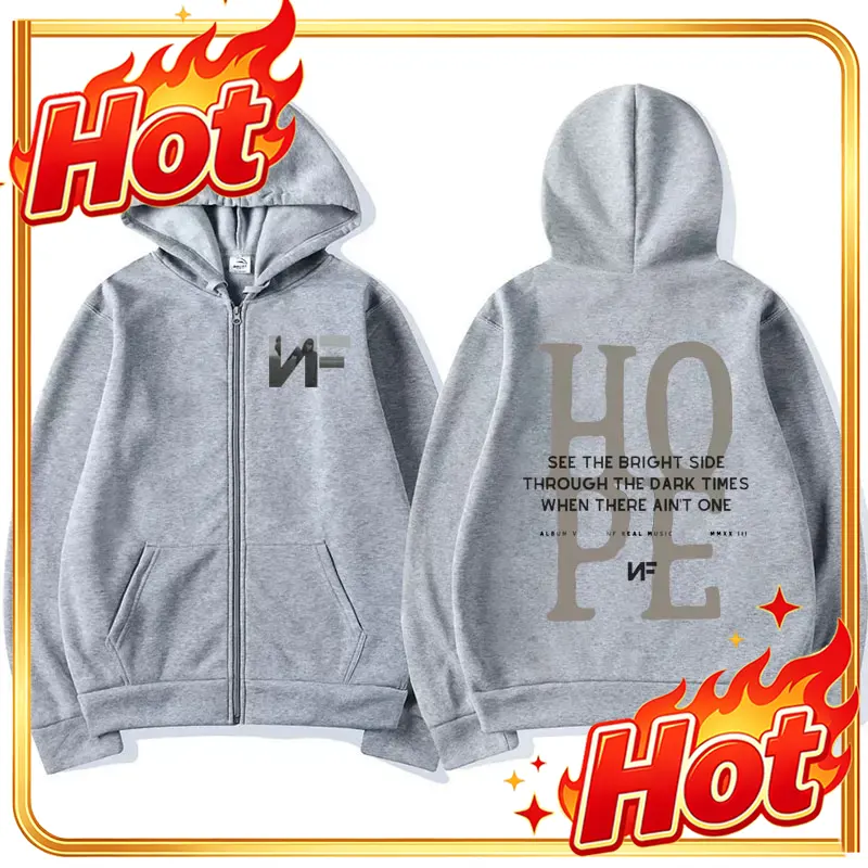 Mens Fashion Zip Up Hoodies - Moletom com Zíper da Rapper NF