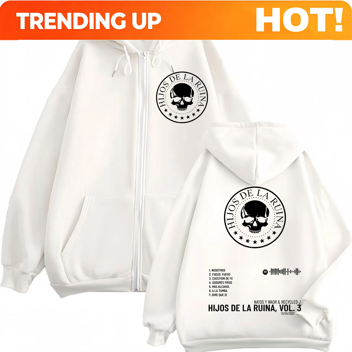 Mens Fashion Zip Up Hoodies - Moletom com Zíper Rap Duo Natos
