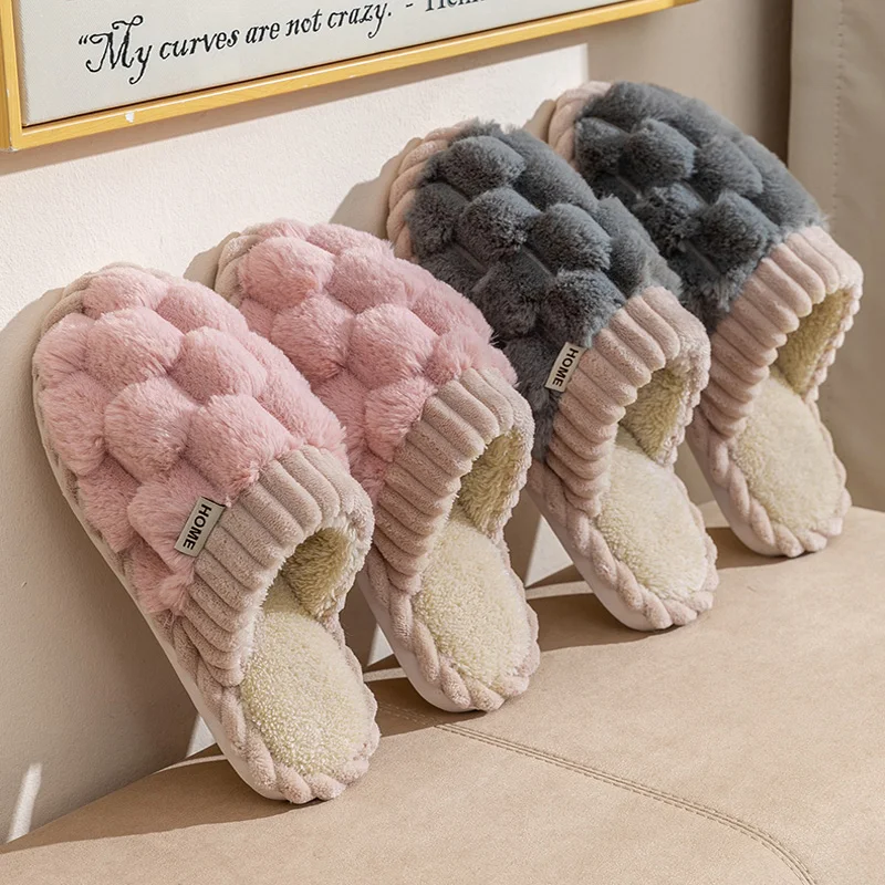 Men'S Fashion News - Pantufas de Algodão Xadrez Quentes com