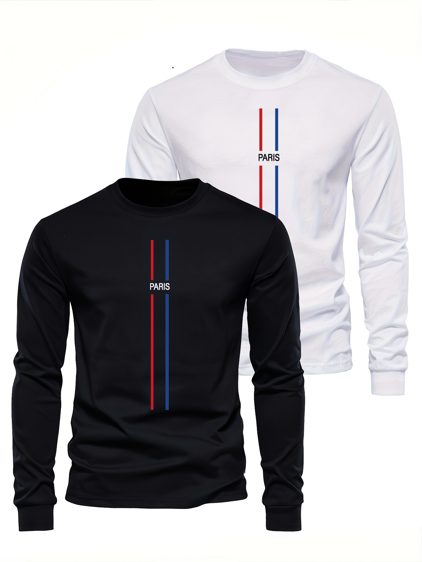 Men'S Fashion T Shirts - Camiseta Masculina de Manga Longa 100%