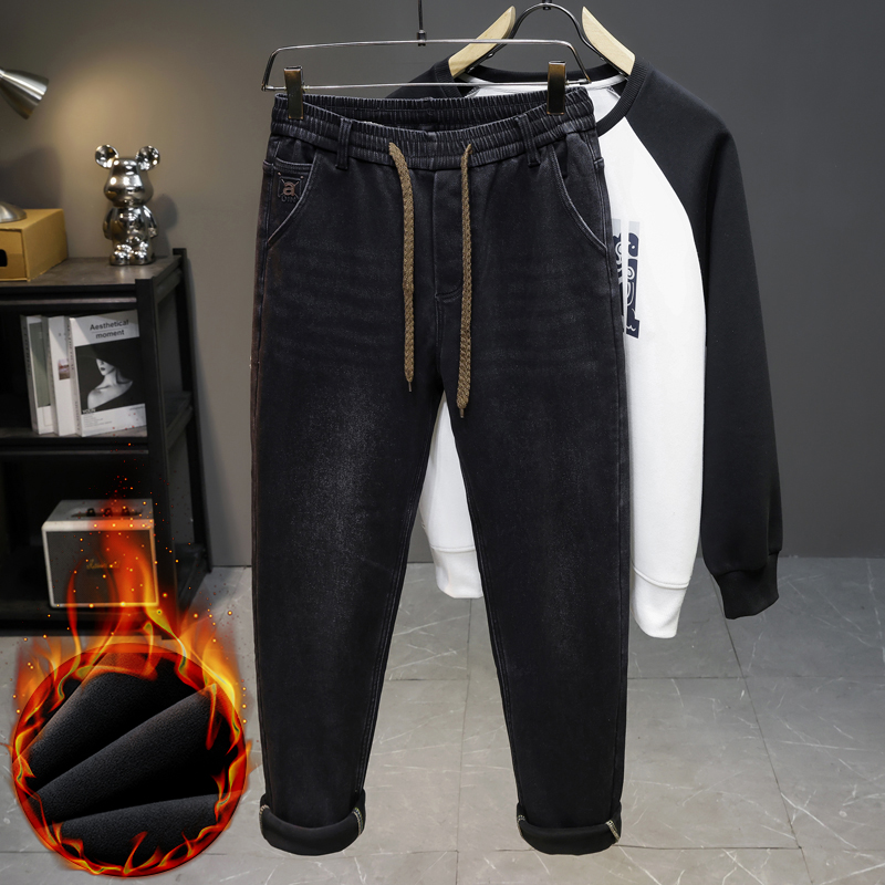Men'S Fashion Grey Jeans - Calças Jeans de Inverno Masculinas Novas