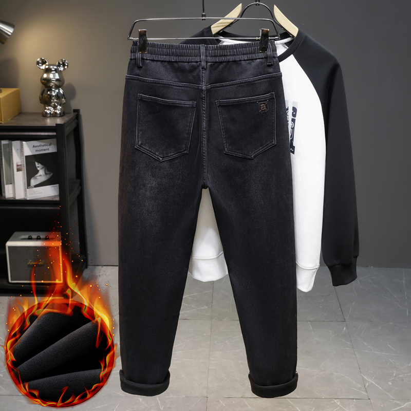 Calças Jeans de Inverno Mascul - Men'S Fashion Grey Jeans avaliação e preço