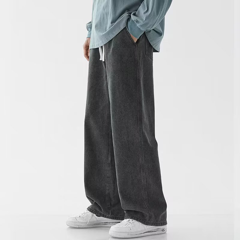 Calça jeans folgada masculina, - Men'S Fashion Grey Jeans avaliação e preço
