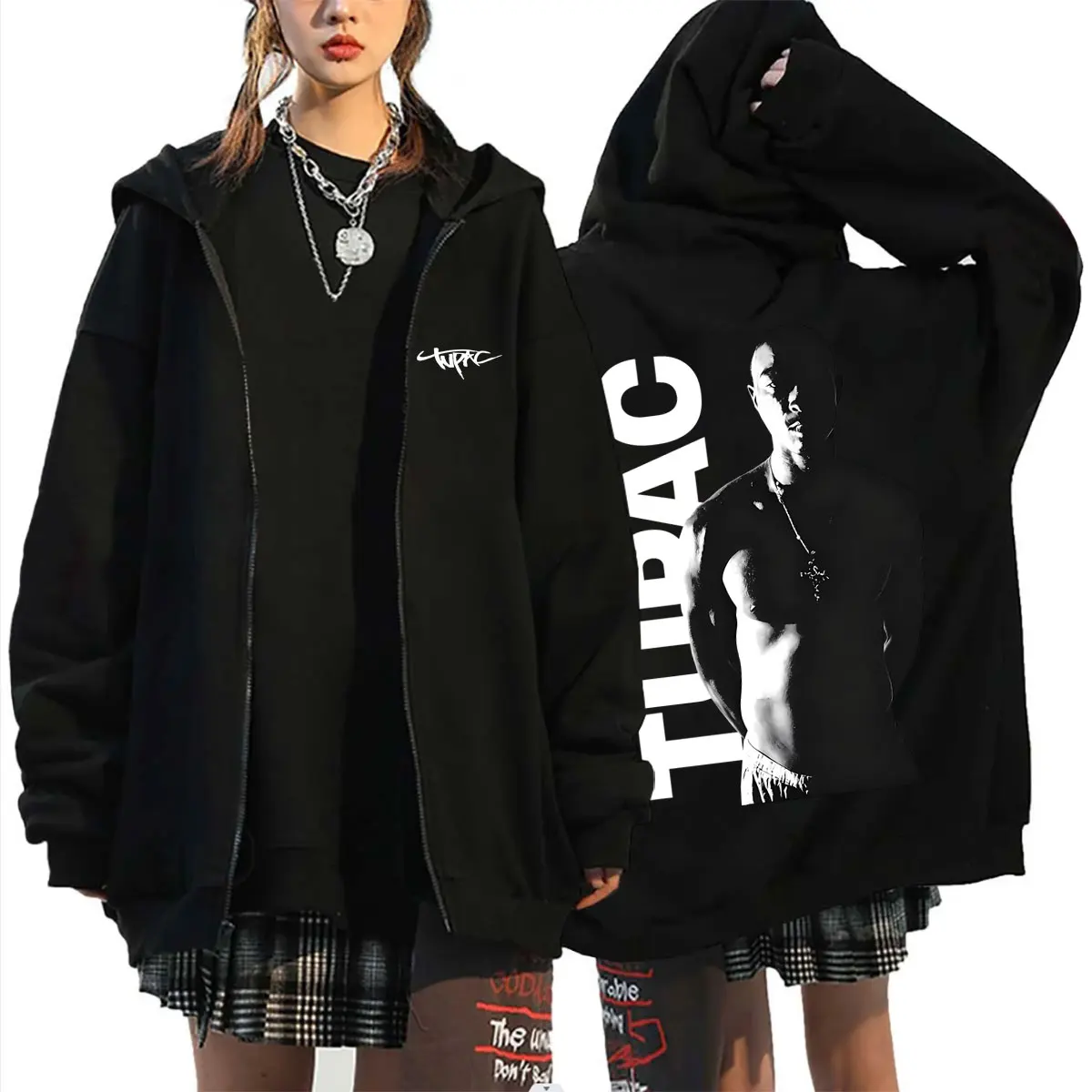 Moletom com zíper do rapper Tu - Mens Fashion Zip Up Hoodies avaliação e preço